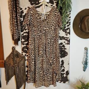 Torrid Brown Leopard Print High-Low Top